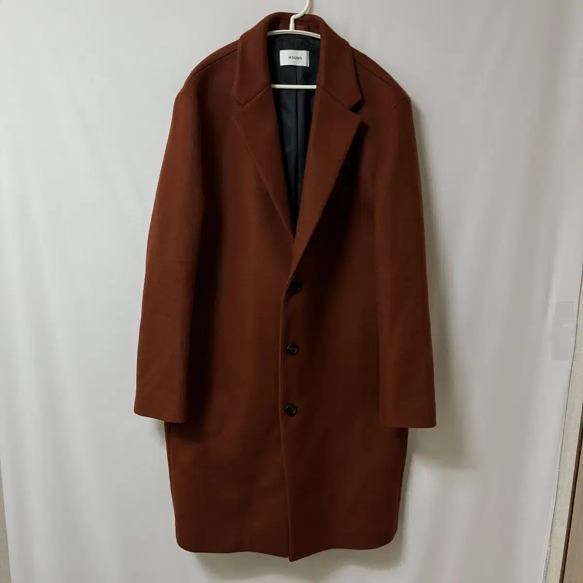 Insilence Men's Single Classic Wool Cashmere Coat L/100