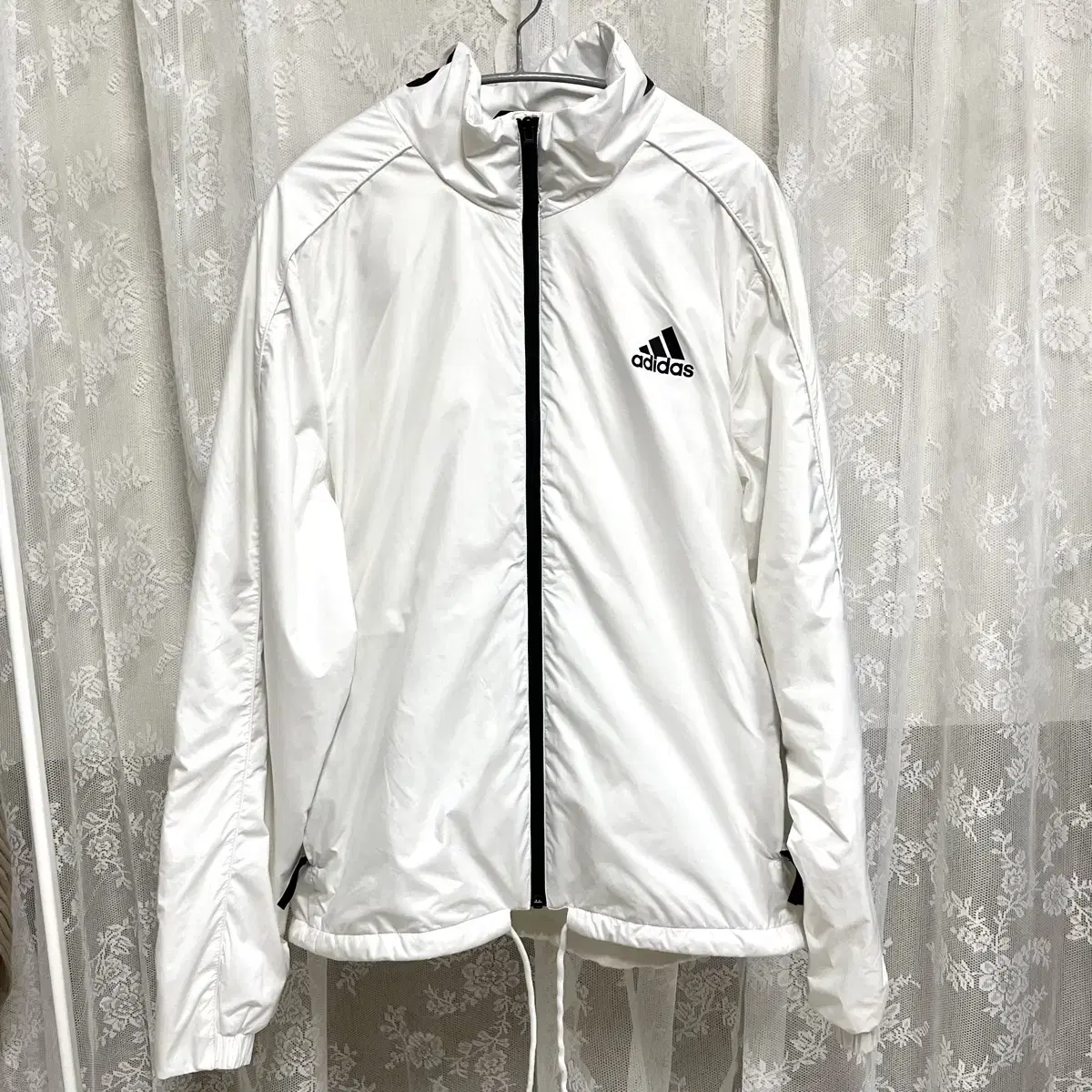 2XL)Adidas White Samsun Logo Windbreaker