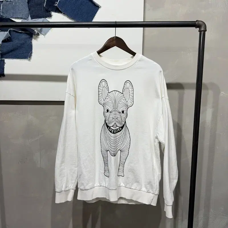 (105) Lifework Casual Street Bulldog Printed Long Sleeve Tee