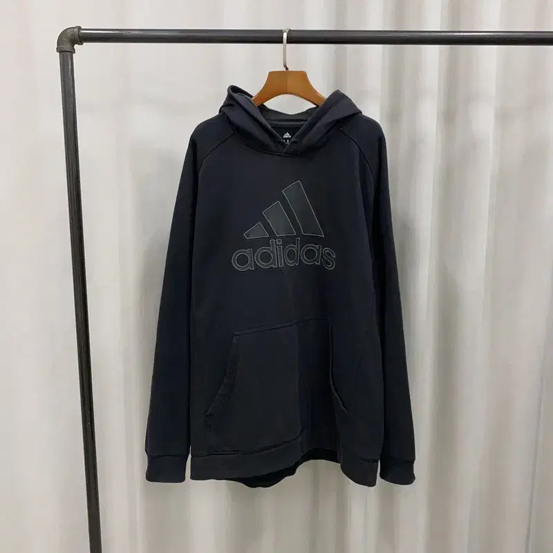 Adidas Black Big Logo Big Size Weak Momo Hoodie 110 A07163