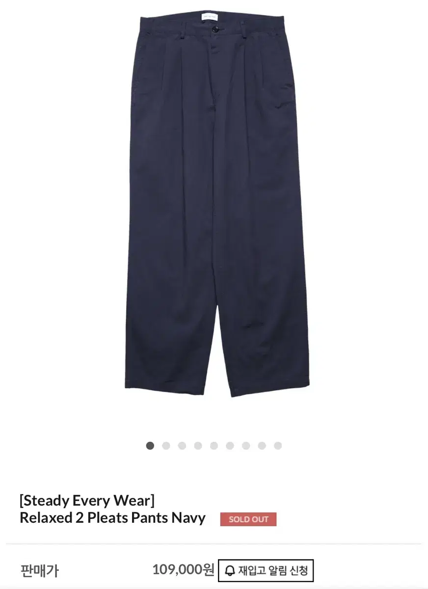 Steady Everywhere Wear / Relaxed Two-Pleat Pants / Size 2 / Navy