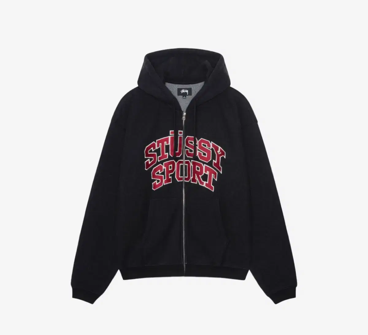 [M] Stussy Sports Hoodie Zip-Up Black