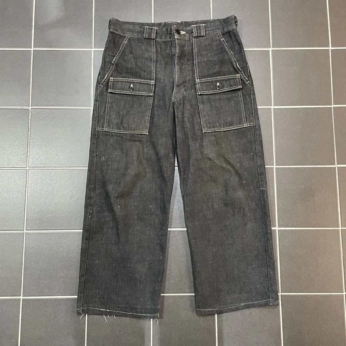 Yohji Yamamoto Yohji Yamamoto Pocketed Black Denim Pants