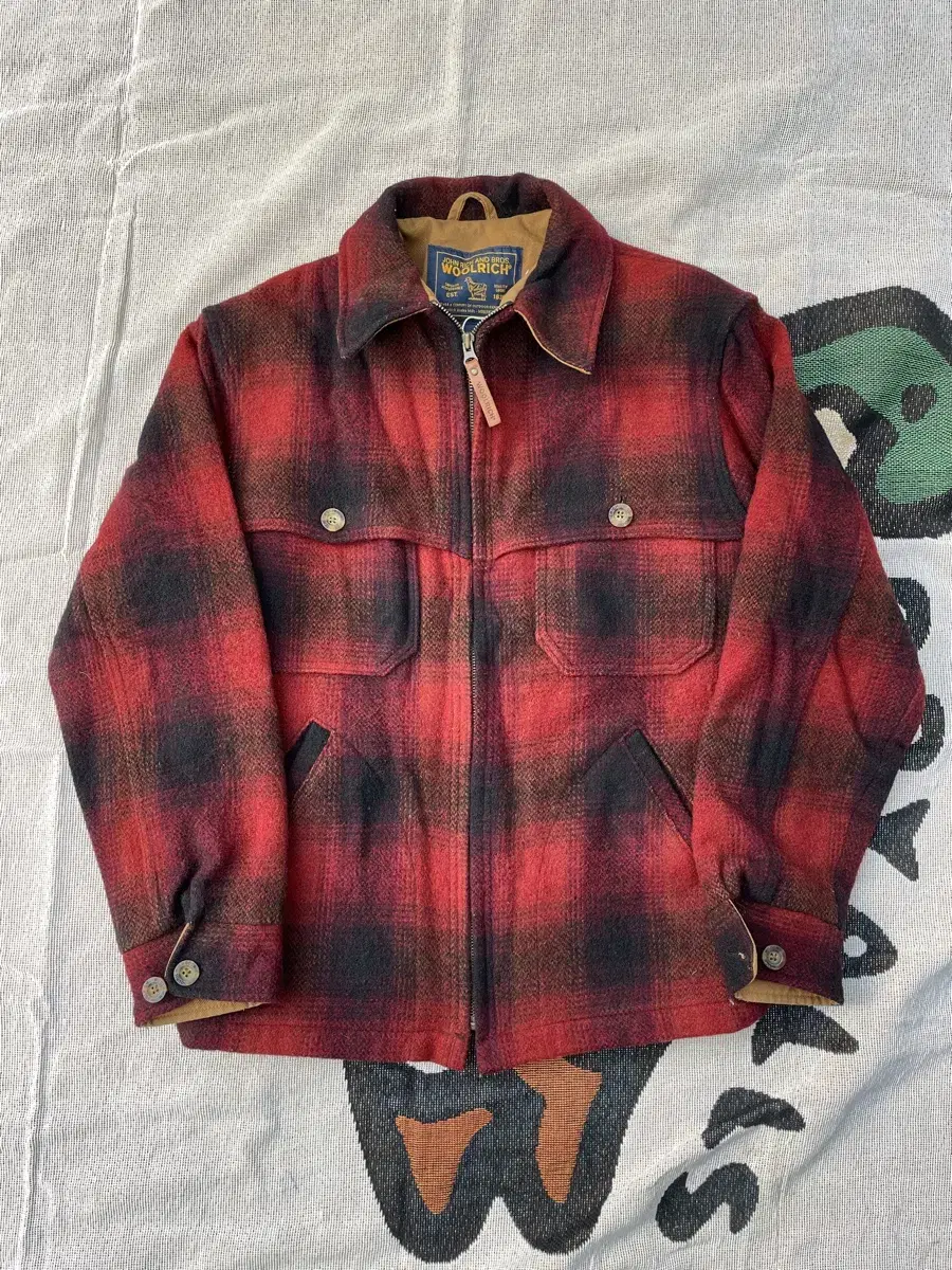 100% Woolrich flannel mackinaw jacket