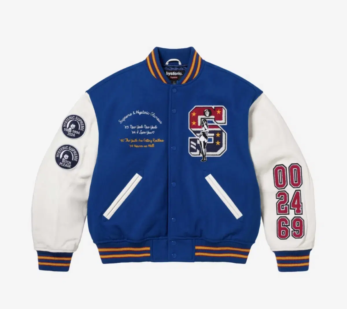 Supreme x Hysterical Glamour Varsity Jacket bloo XL