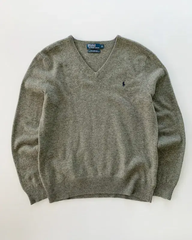 XL Polo V-neck Lambswool Knit PN2051