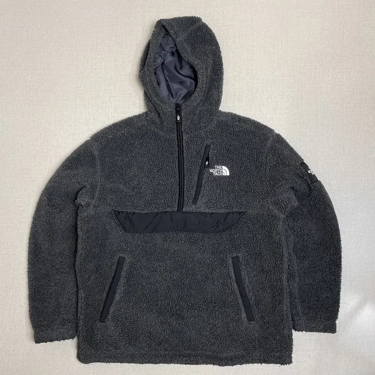 [TAKPO] The North Face Puffy Quilted Hooded Zip-up Charcoal 105