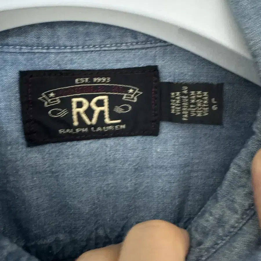 RRL 임브로이더 샴브레이 워크셔츠 L/피오 웨스턴 김원중