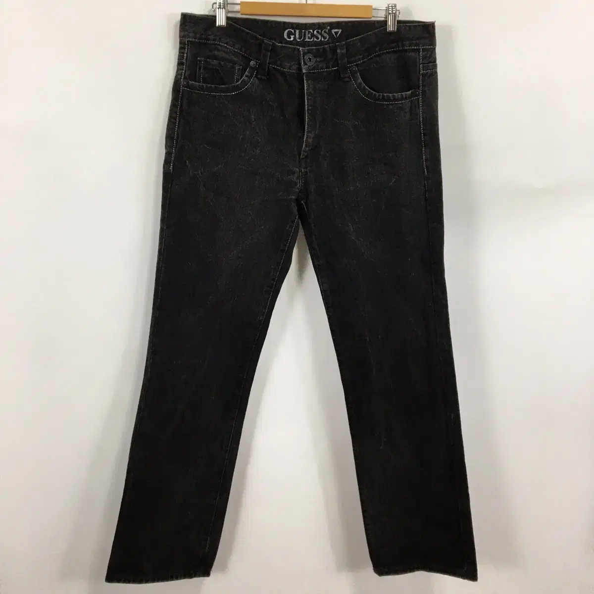 Gess Silver Jean Steel Logo Washed Black Denim Jin Men's 36 Inch