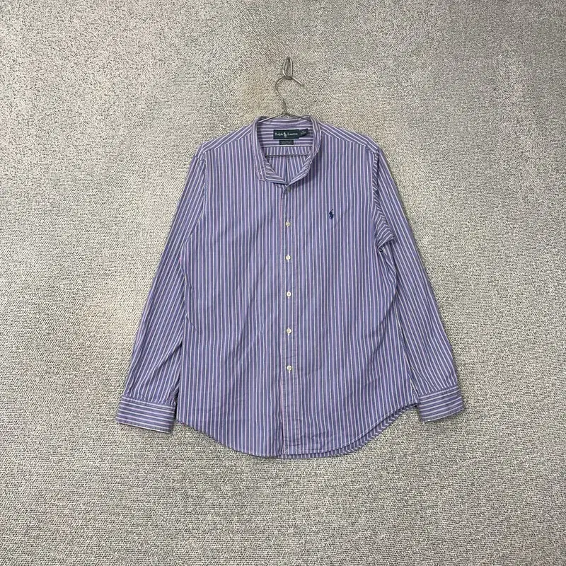 Polo Custom Fit Purple Stripe Logo Shirt 105