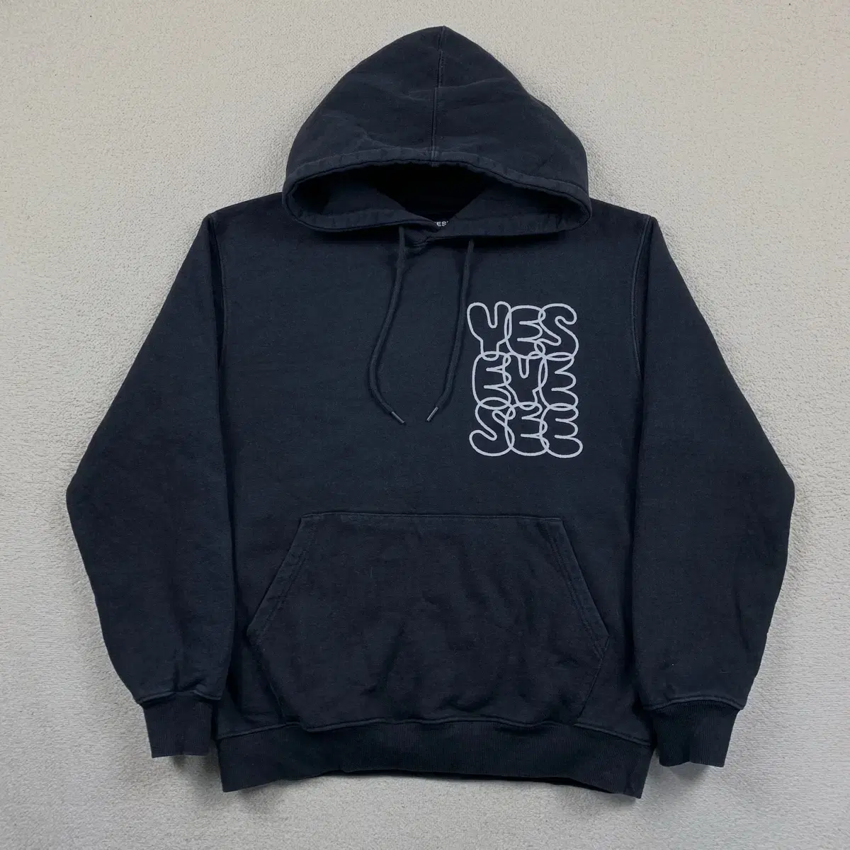 Yes IC Big Logo Black Boxy Hoodie