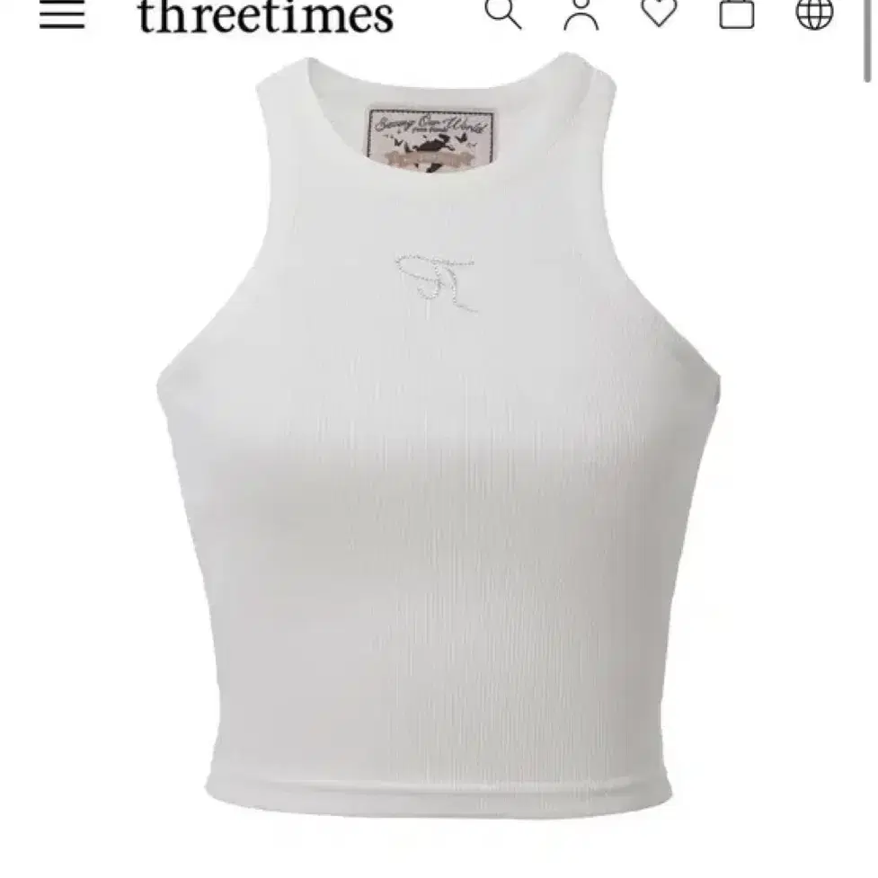 쓰탐 쥬얼 탱크 탑 크롭 threetimes jewerly tanktop