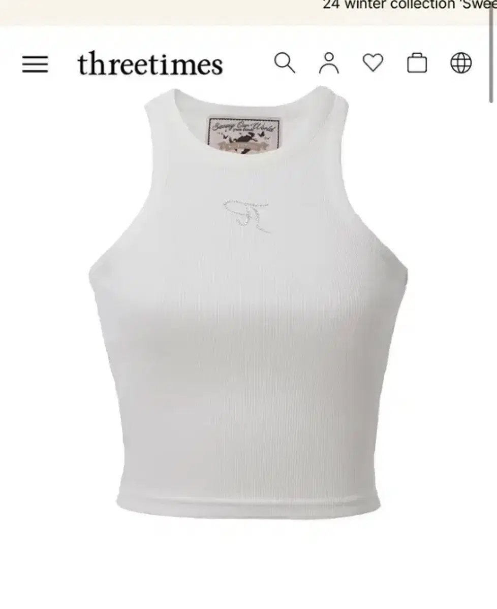 쓰탐 쥬얼 탱크 탑 크롭 threetimes jewerly tanktop