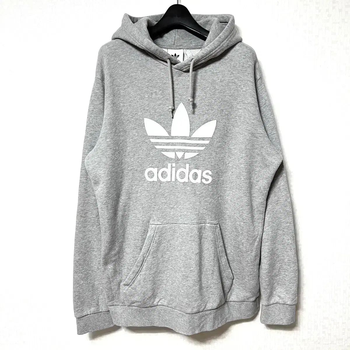 [L,100]Adidas Trefoil Hoodie Gray