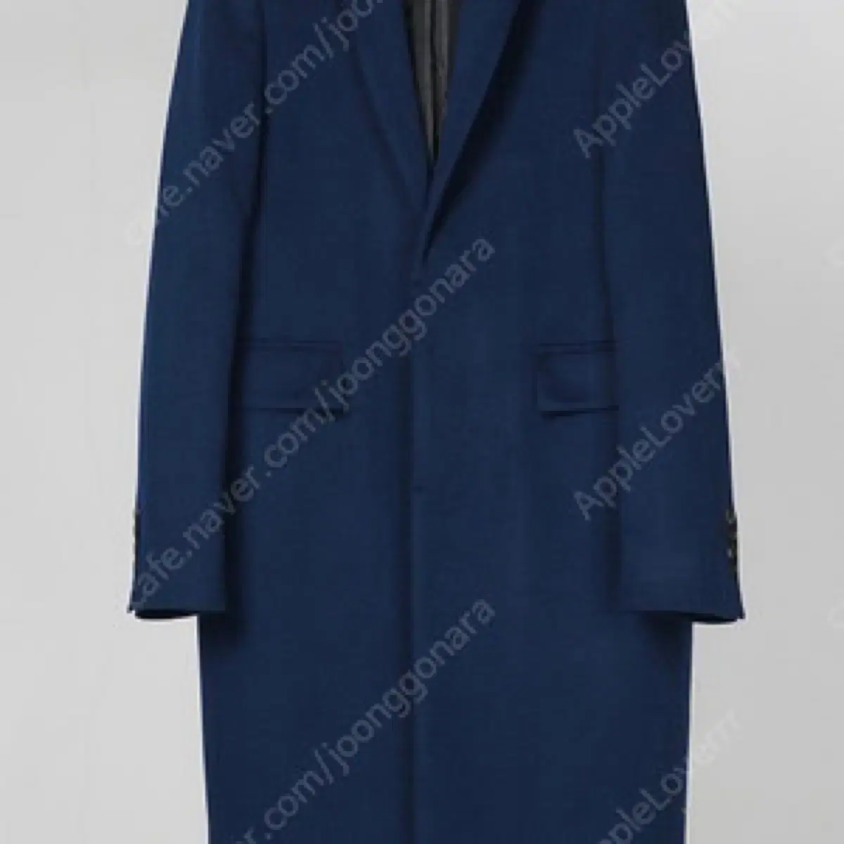 Damon Jesus Hidden Single Cashmere Long Coat Royal Turquoise Bloo