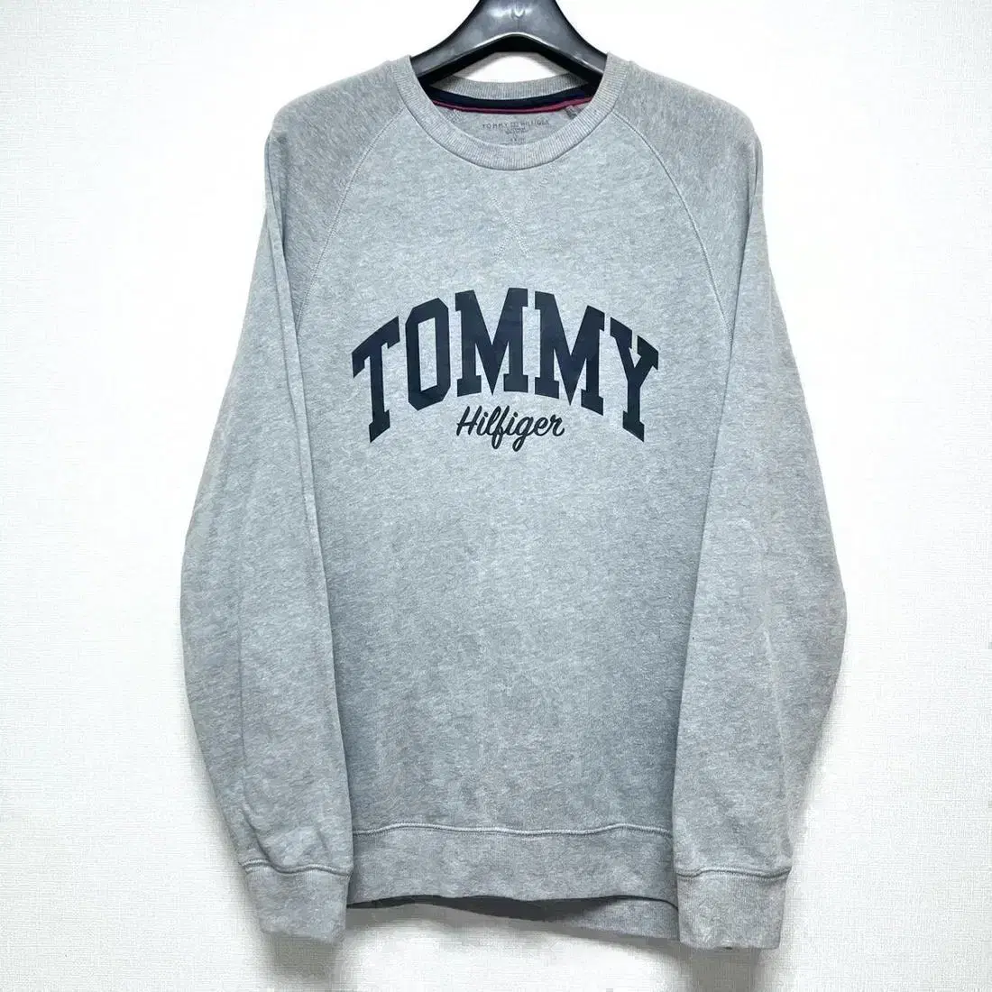 [S,90]Tommy Hilfiger Big Logo Man-to-Man Gray Tommy