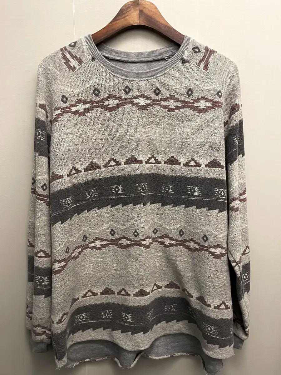 (M~L)Grammy Tailcut Native Navajo Aztec Long Sleeve Sweatshirt