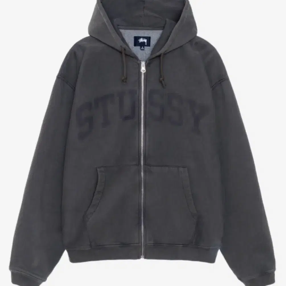 STUSSY 스투시 후드집업 ( 페이디드 그래픽 집 후드 워시드 블랙)