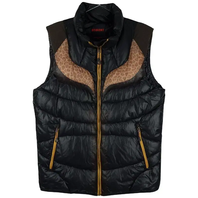 WANWON SHOP Vintage Leopard Docking Pattern Padded Vest M04895