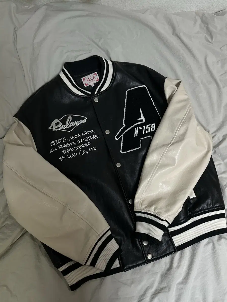 Aika White Varsity Jacket L