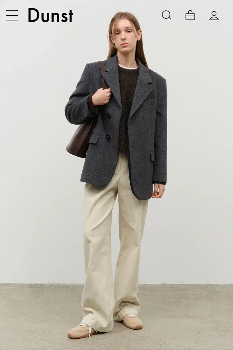 던스트 UNISEX LAYERED HEAVY WOOL BLAZER 차콜