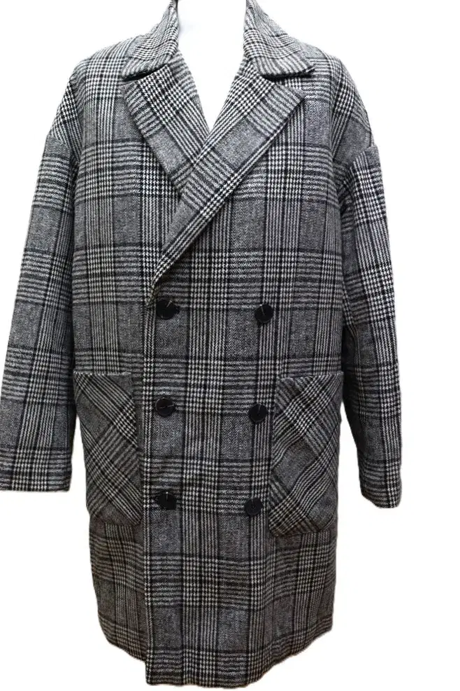 K193 checked woolen vahn coat men's 100(L) key175 /SANOLCA