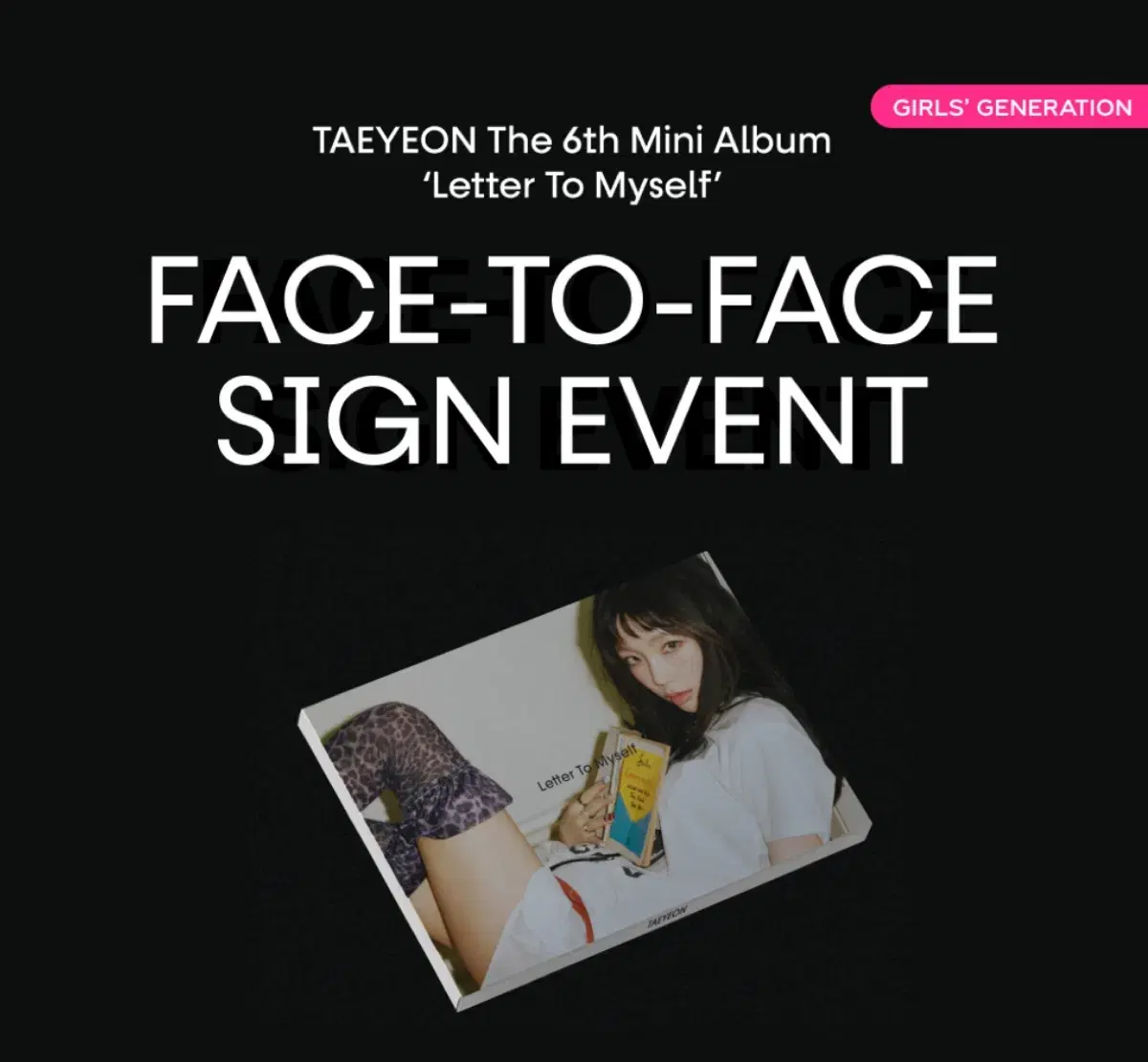 Taeyeon Mini 6집 Letter to My Self smtown &store fansign event photocard WTS