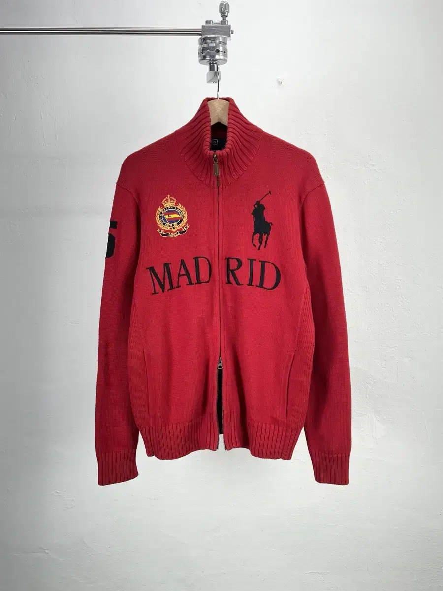 Polo Ralph Lauren Red Madrid Knit Two-way Zip Jacket