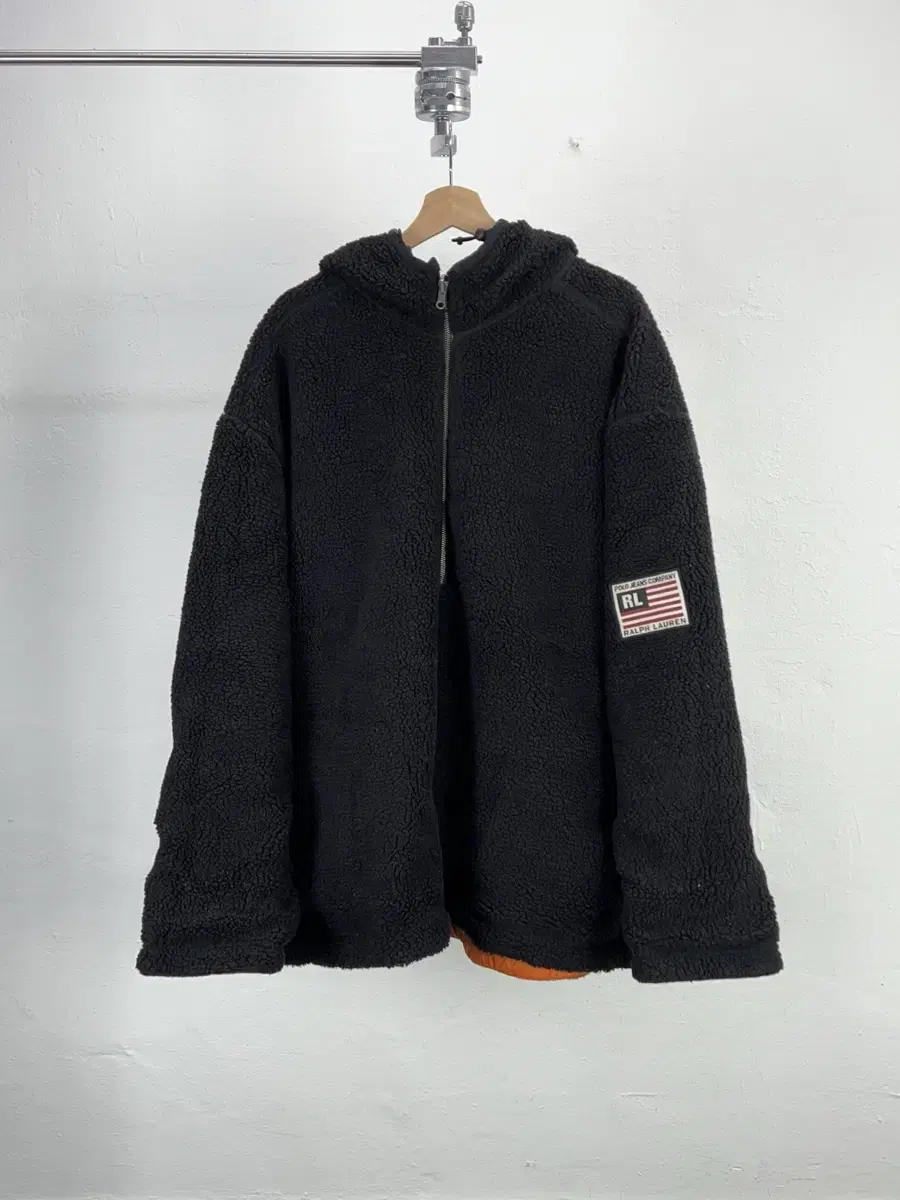 Polo Jins Fleece Nylon Half Zip Reversible Hoodie Jacket