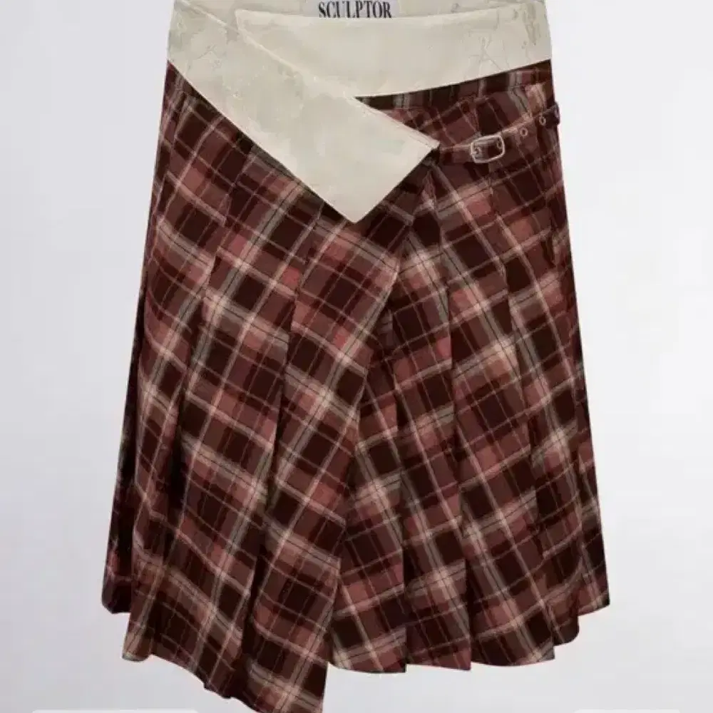 스컬프터 Folded Waist Plaid 스커트 Red Check