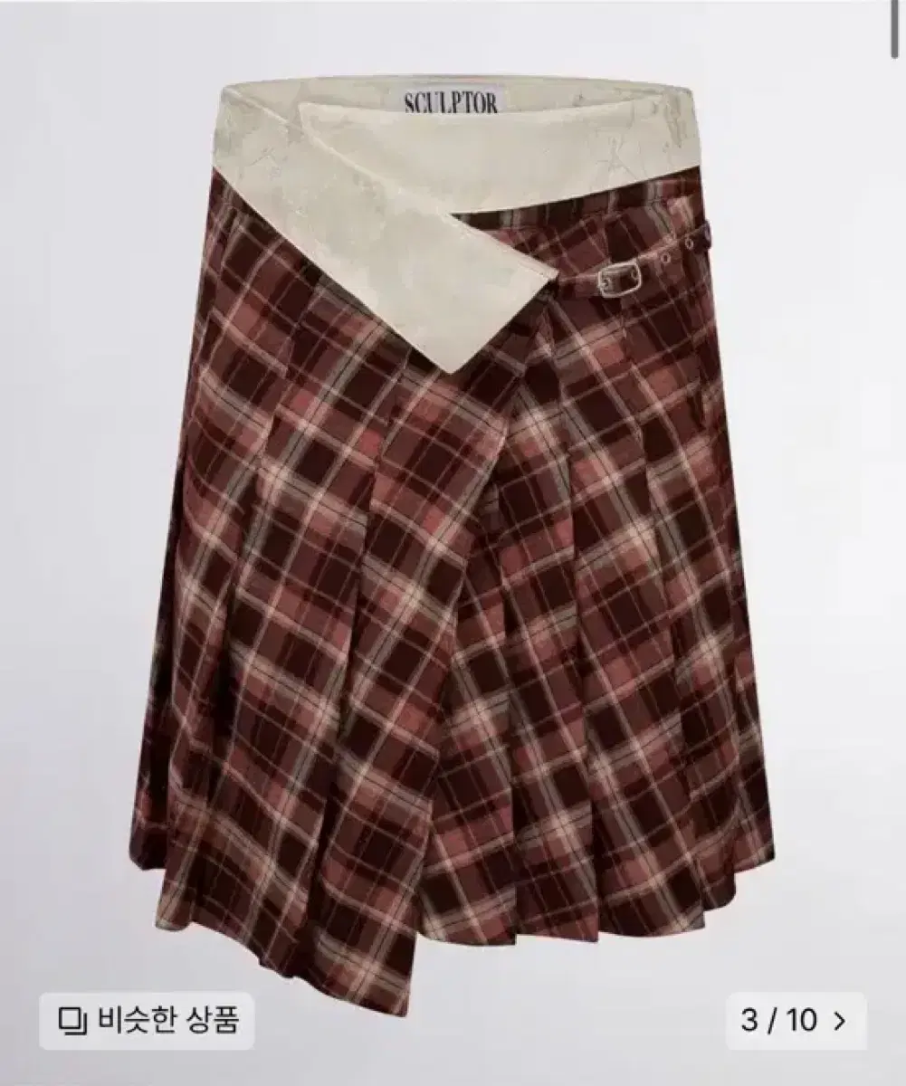 스컬프터 Folded Waist Plaid 스커트 Red Check