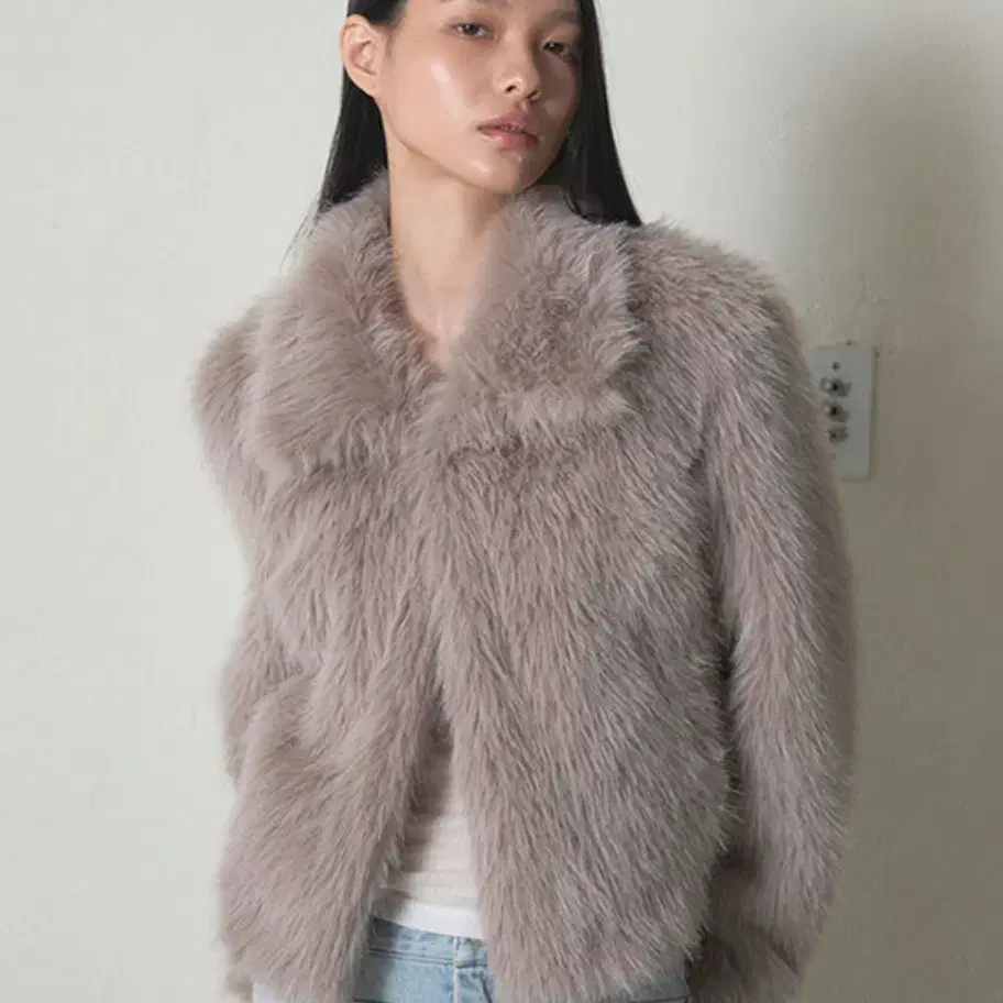 오데스 퍼자켓 FAUX FUR JACKET - ASH GREY