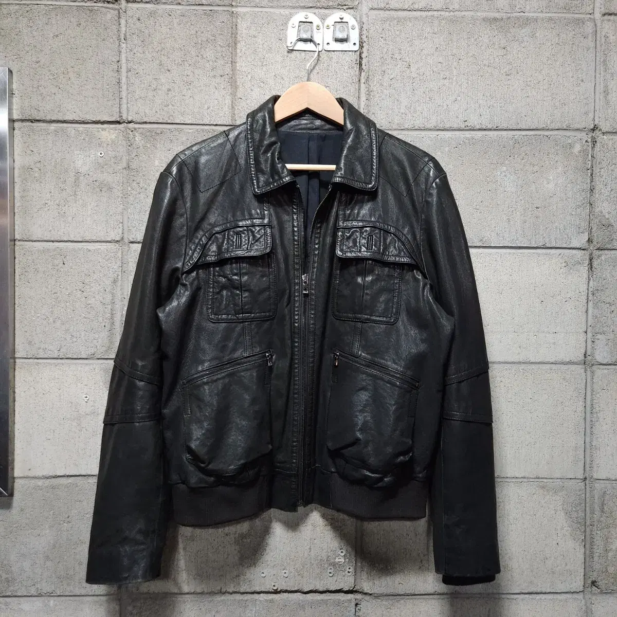 100% lambskin bomber jacket for Men Geosongio