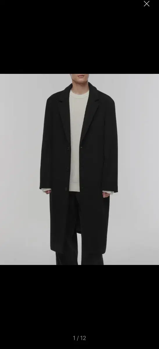 Cashmere Blend Oversized Single Coat Black 2XL