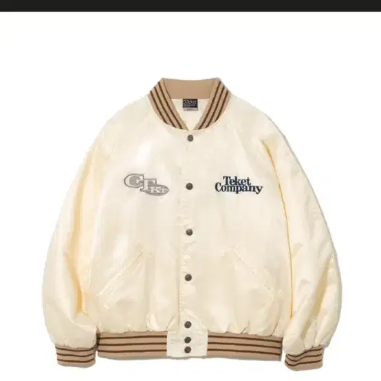 테켓keyword satin jacket cream