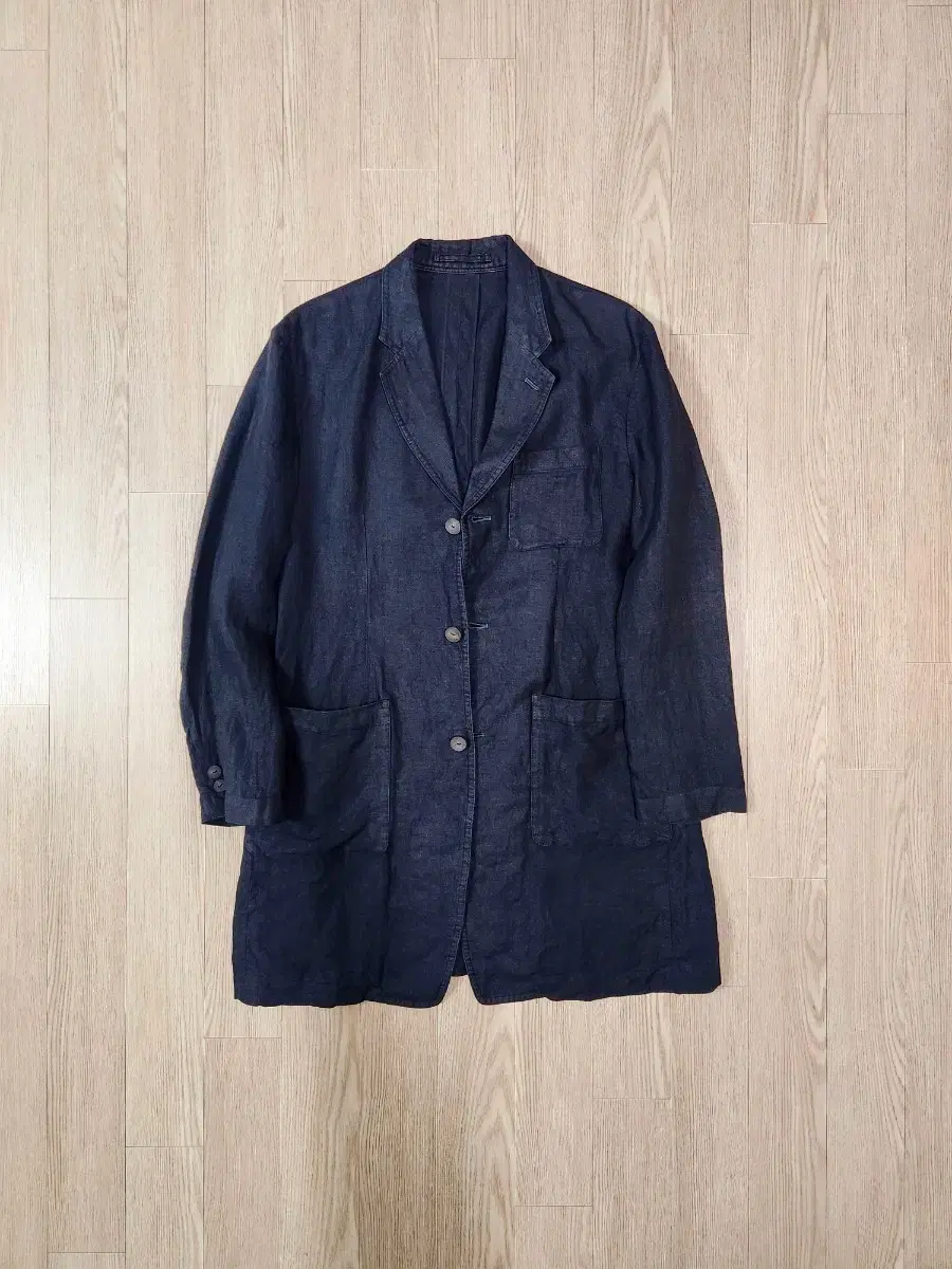 Made in Japan Black Linen Trench Coat