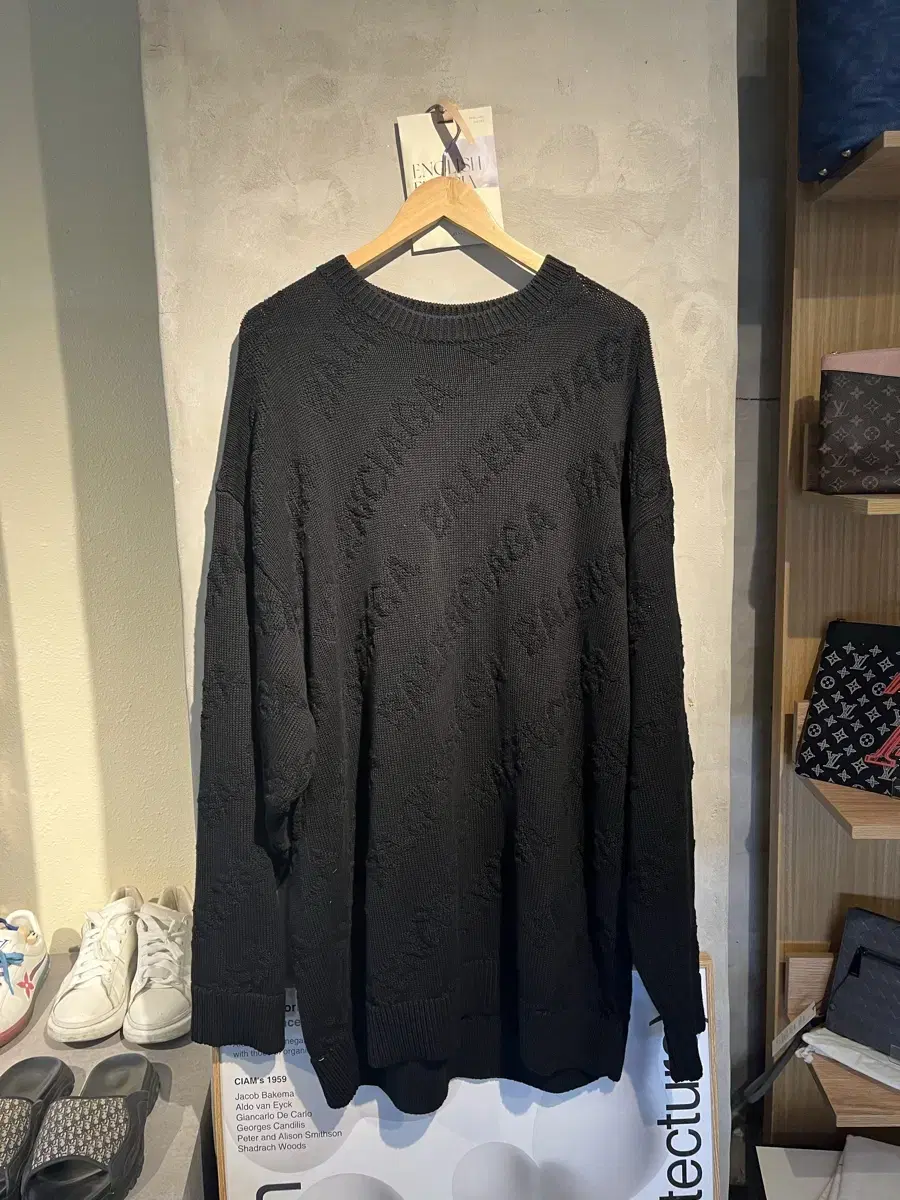 [M]Balenciaga Multilogo embroidered knit