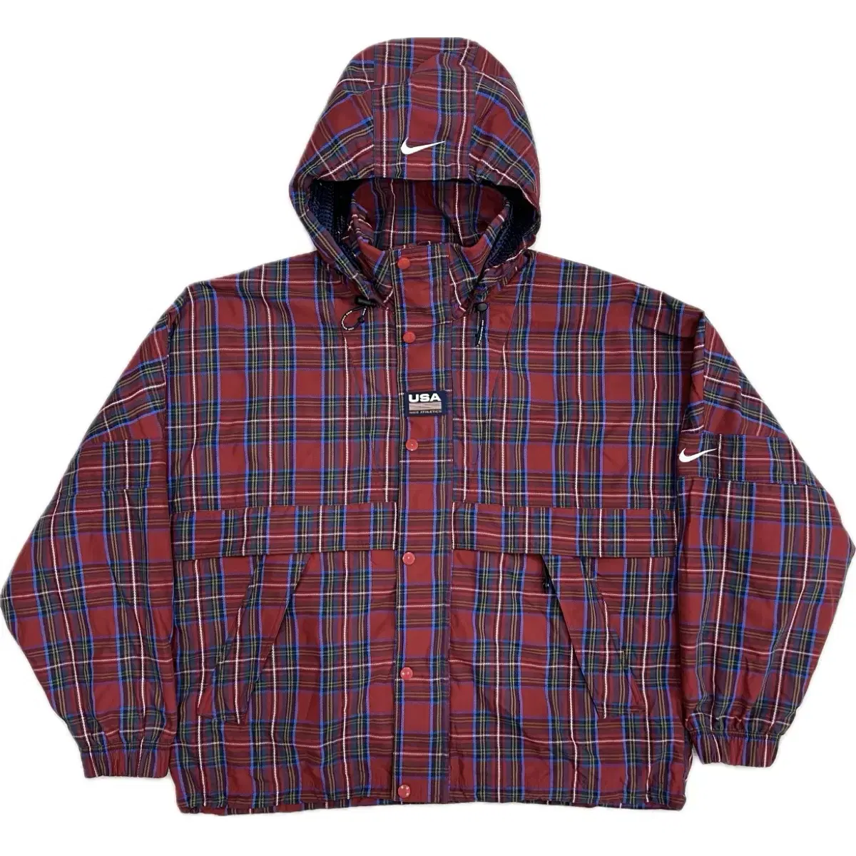 Nike Lab NRG USA Plaid Jacket 105 xl Windbreaker Hooded Zip Up