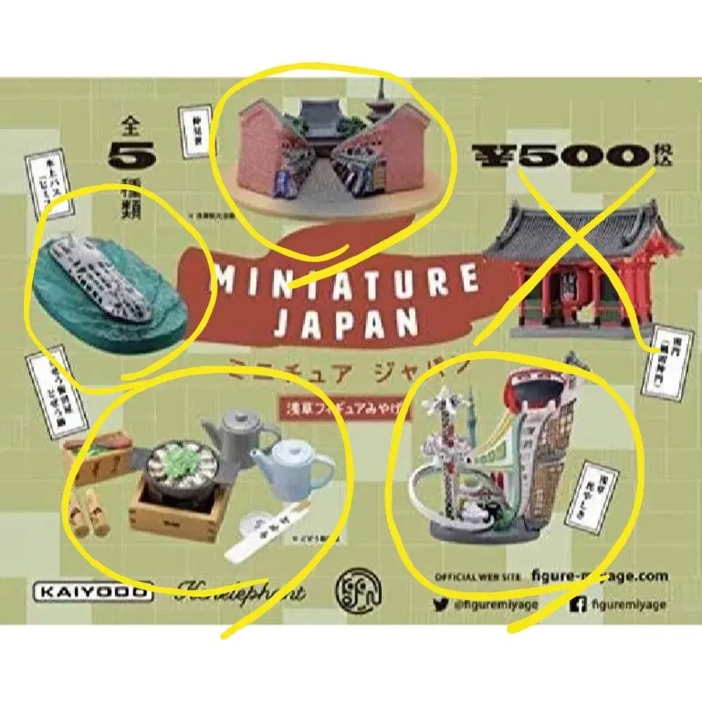 Kaiyodo Asakusa Capsule Toy Set of 4