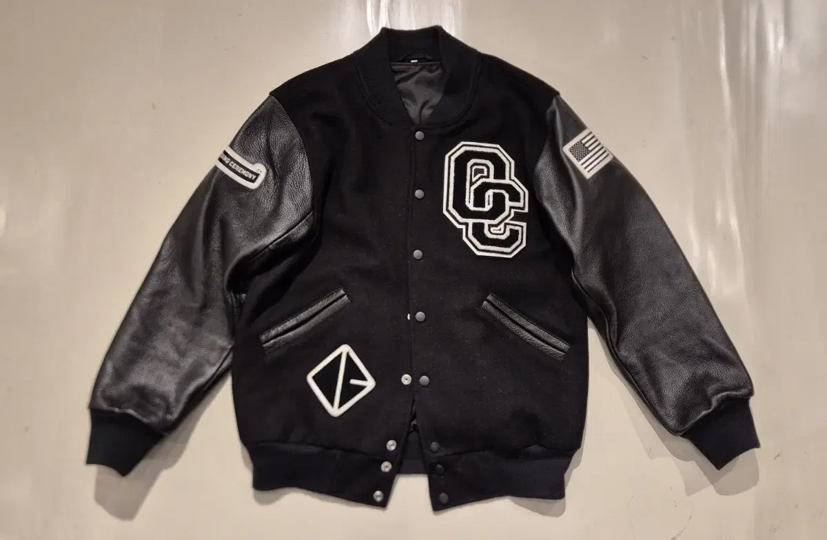 L~>Opening Ceremony Wool and Leather Varsity