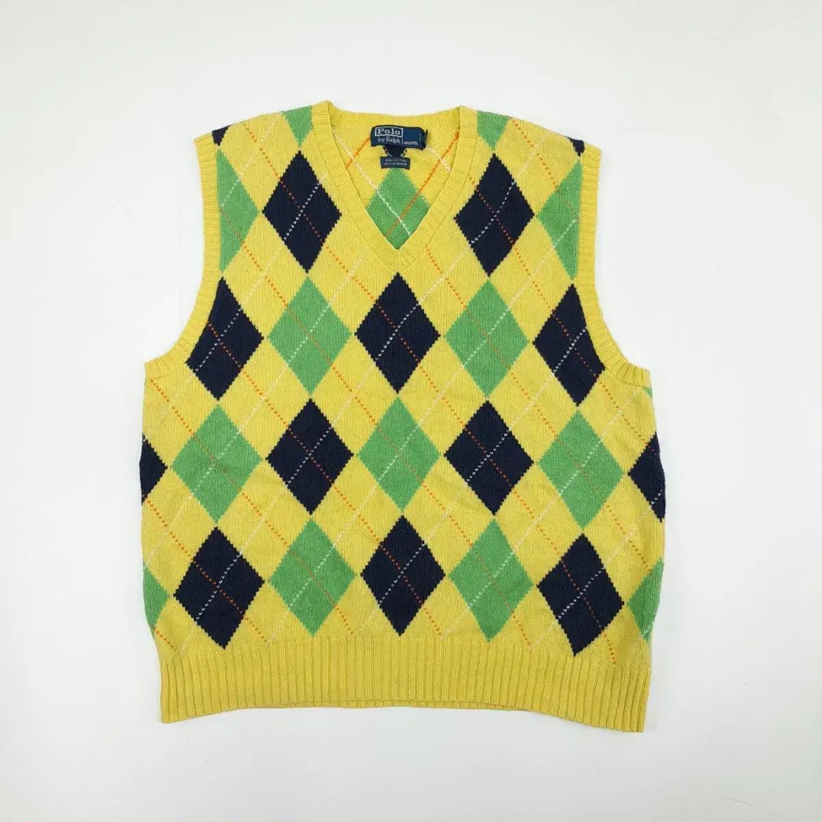 (CS153) L-XL polo yel argyle knit vest