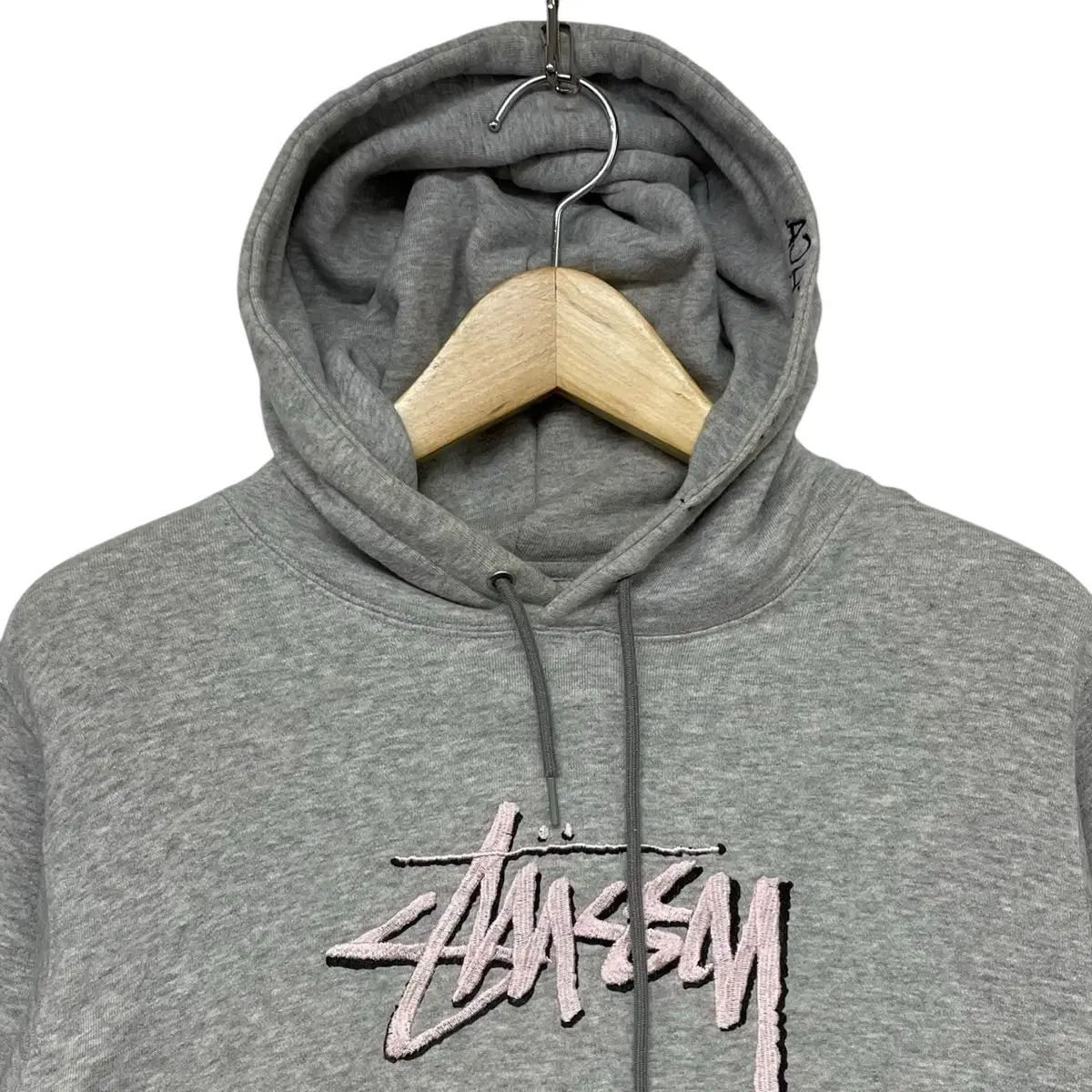 스투시 Stussy 라구나비치 핑크 스탁 자수 로고 후드티