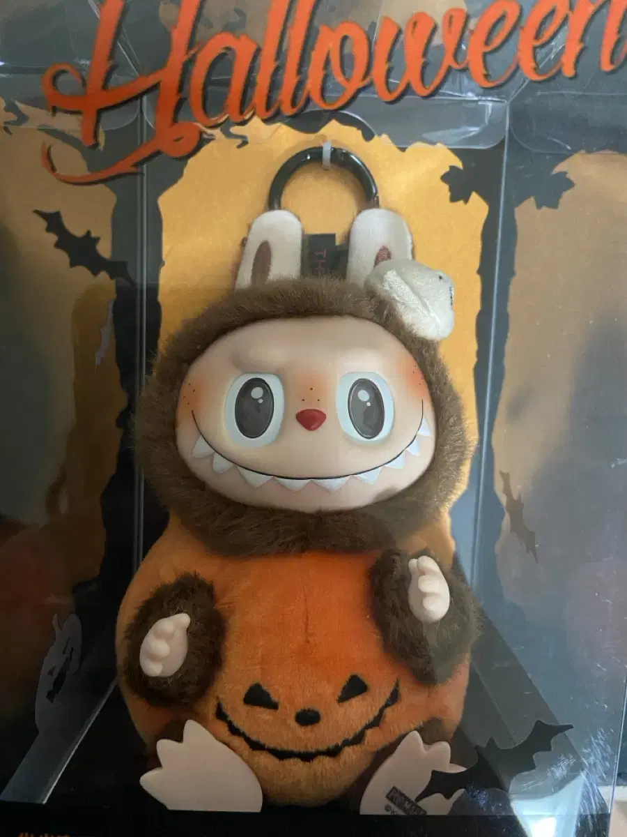 (Unsealed) [Pop Mart] Labubu Halloween Party Series Pumpkin doll Keyring