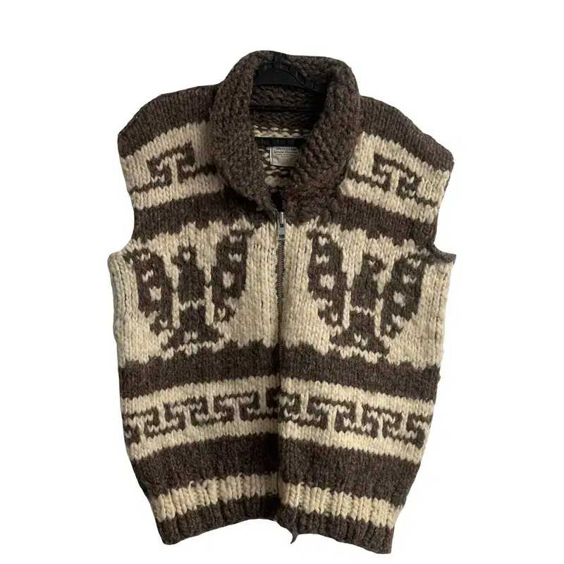 Canadian Fur Cowichan Knit Vest Brown