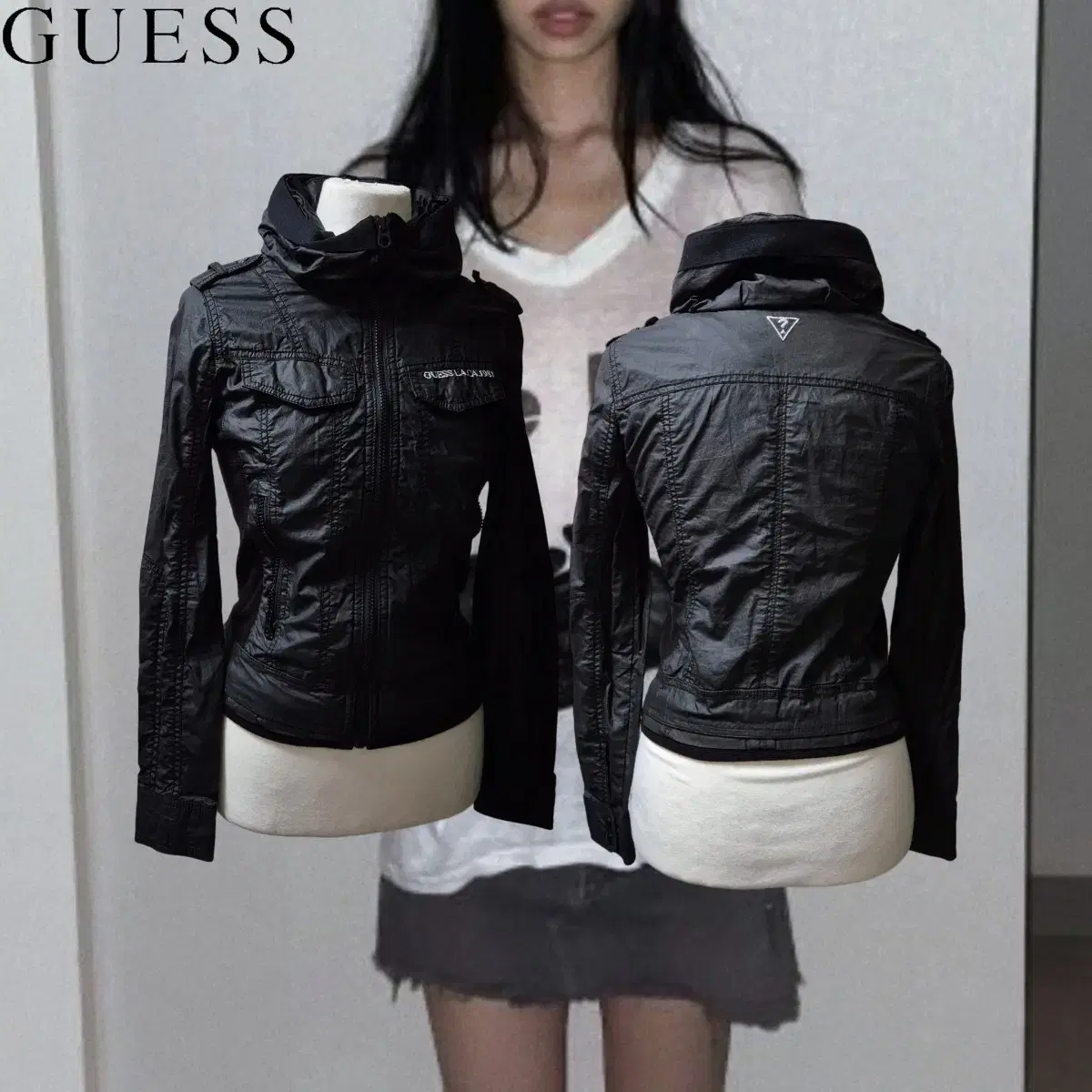 GUESS y2k Black zip-up