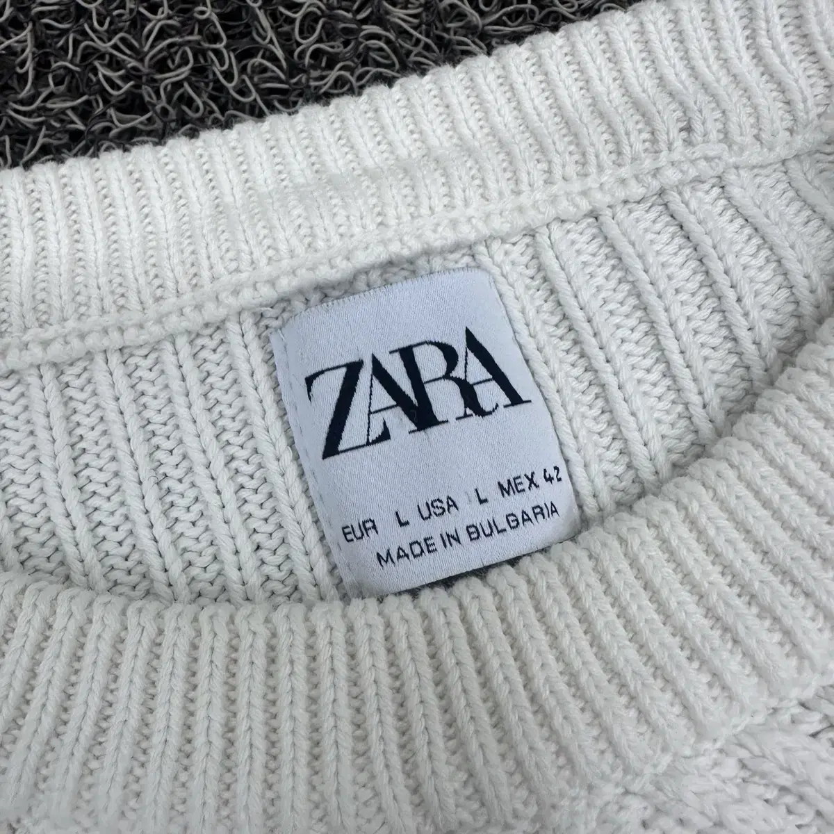 ZARA 자라 꽈배기 케이블 니트 아이보리 L