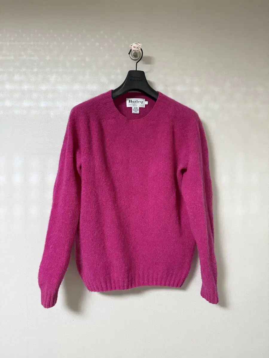 Harlequins of Scotland Shaggy Dog Harley Knit Sweater M Pink