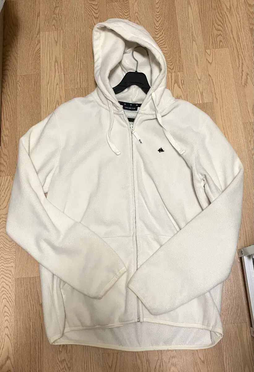 Unlimited Fleece Hoodie Zip-Up Slim Fit Ivory White XL