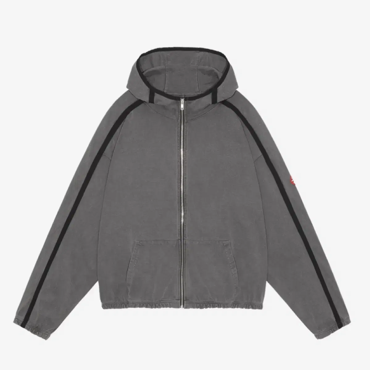 (NEW) Carvemt Overdyed Taped Lightweight Zip Hoodie Charcoal - 24FW