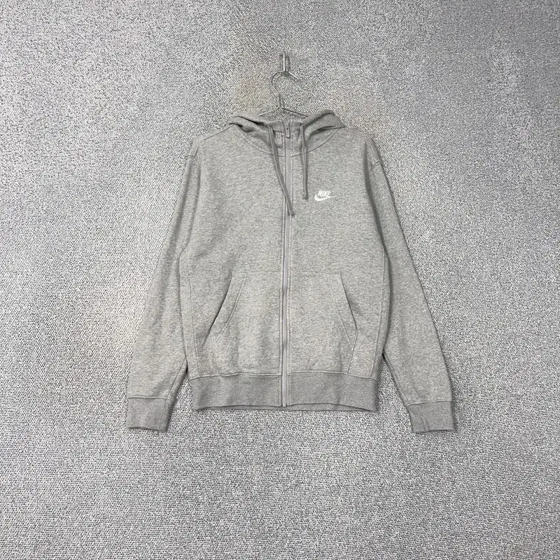 Nike Light Grey Logo Swoosh Hoodie Zip Up S